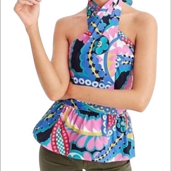 J. Crew Tops - J Crew Kaleidoscope Floral Size XXS Halter Top
